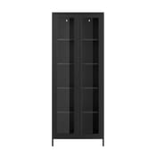 mase black tall glass display cabinet front