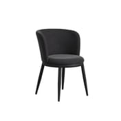 nova black velvet dining chair angle