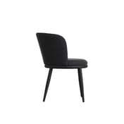 nova black velvet dining chair side