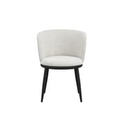 nova ivory boucle dining chair front detail