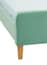 pierre green velvet bed footboard oak leg detail