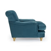 plumpton peacock blue velvet armchair side