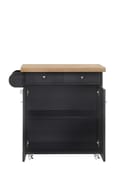 portland black kitchen island doors open front