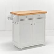 portland white oak kitchen island cart angle