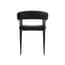 queens black leather dining chair back