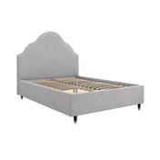 quince light grey upholstered bed angle