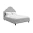 quince light grey upholstered bed dressed