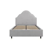 quince light grey upholstered bed front