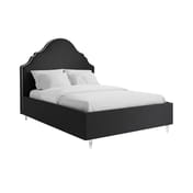 quince onyx upholstered bed dressed