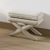 rhode stone linen stool styled