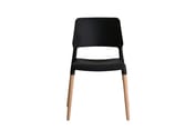 riva black moulded dining chair beech legs