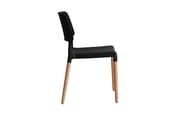 riva black moulded dining chair side profile