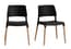 riva black stacking dining chairs pair