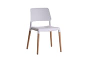 riva white moulded dining chair angle view