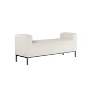 serena ivory linen bench angle