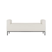 serena ivory linen bench front view