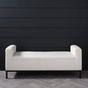 serena ivory linen bench front