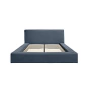 soho ink blue fabric bed front
