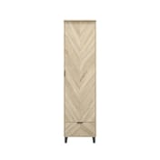 stockholm chevron oak 1 door wardrobe front