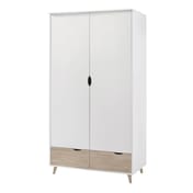 Stockholm White Oak Double Wardrobe