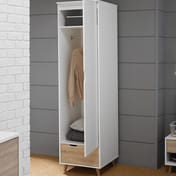 Stockholm White Oak Single Wardrobe