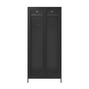 storm black metal 2 door wardrobe front