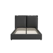 sunday deep grey fabric double bed front