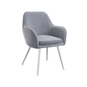 tara grey velvet dining chair angle