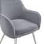 tara grey velvet dining chair close up