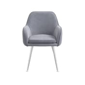 tara grey velvet dining chair front