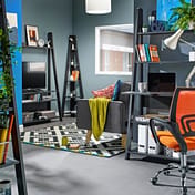 tiva black oak ladder furniture room shot