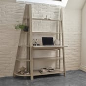 tiva grey corner ladder shelving styled