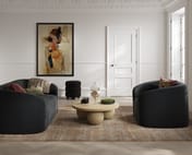 zuma black velvet sofa living room lifestyle