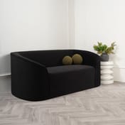 zuma black velvet sofa room shot