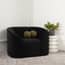 zuma black velvet sofa styled room