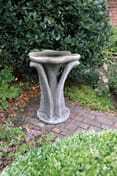 Flower Stone Birdbath in cast stone