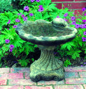 Shell Stone Birdbath in cast stone