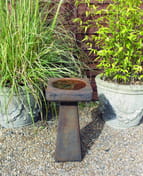 Simple Stone Birdbath in Umber