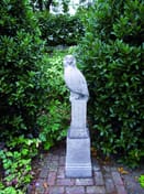 Stone Owl Statue in cast stone - slate view