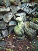 Scratching Cat Statue in Aged Cotswold stone finish