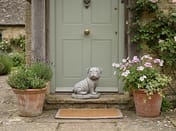 Stone Pug Statue Cottage Doorstep