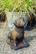 Terrier Garden Statue in Burnt Umber