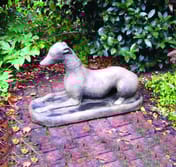 Whippet Garden Statue in Aged Cotswold stone finish