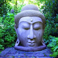 Large Buddha head stone garden ornament