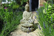 Lotus Meditating Buddha Statue in Cotswold Stone