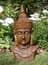 Large Thai Buddha Head Statue in Burnt Umber C0436