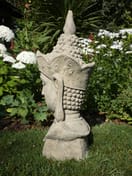 Large Thai Buddha Head Statue in Stone C0436 SIde