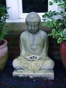 Seated Meditating Buddha Statue in cast stone