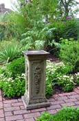 Floral Stone Garden Pedestal Original Photo