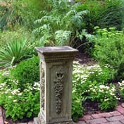 Floral Stone Garden Pedestal Floral Motif Detail